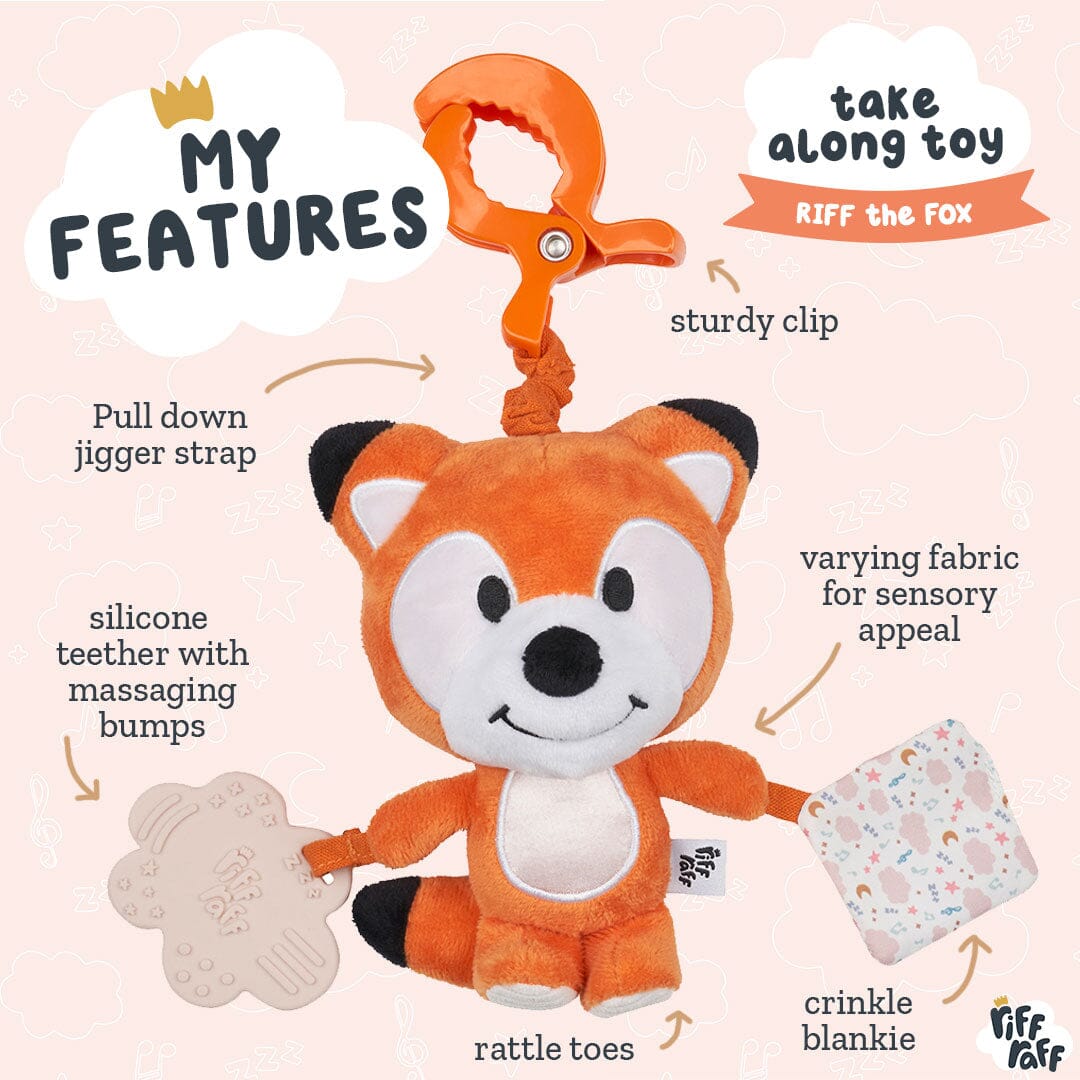 Sensory Pram Toy - Riff The Fox - Riff Raff Baby UK
