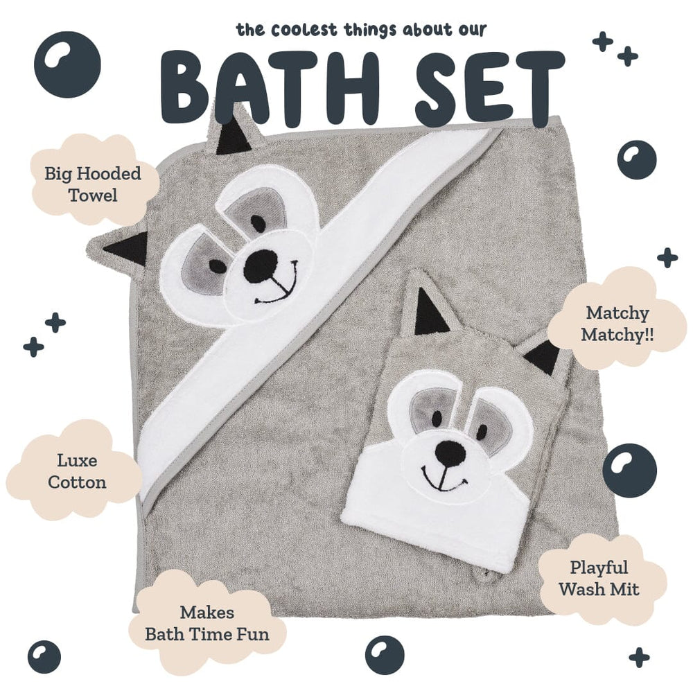 Hooded Towel - Bandit The Raccoon - Riff Raff Baby UK