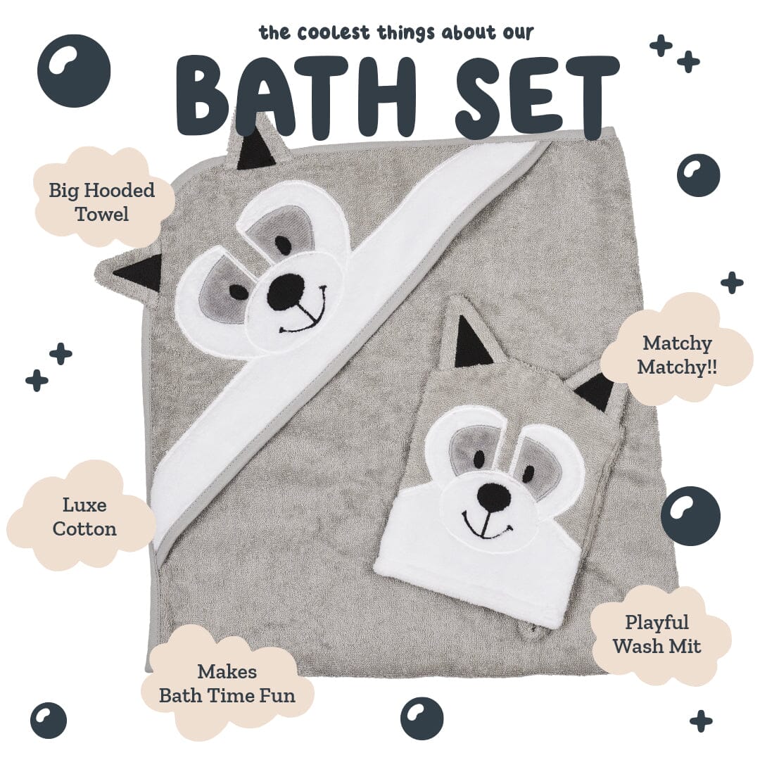 Hooded Towel - Bandit The Raccoon - Riff Raff Baby UK