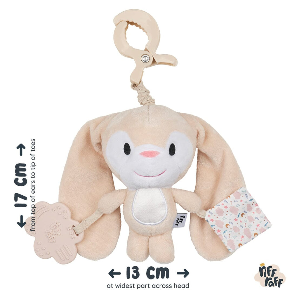 
                      
                        Sensory Pram Toy - Clover The Bunny - Riff Raff Baby UK
                      
                    
