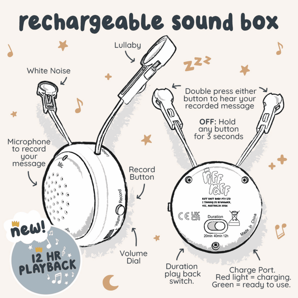 Spare Soundbox (Rechargeable & 12 - hour playback) - Riff Raff Baby UK